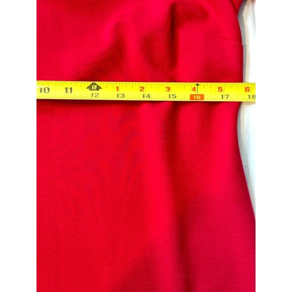 Chico’s Red Dress Bell Flare 3/4 Sleeves Midi Women Valentine Round Neck Holiday - Picture 10 of 11